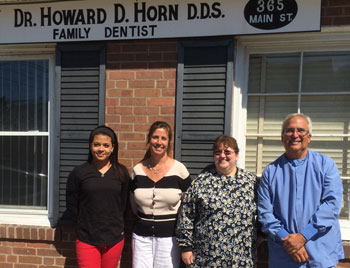 Our Staff at the office, Standing Karen Cienewicz, Susan Weiner, Arzu Kurtoglu. Seated Jodi Horn, Howard Horn, DDS